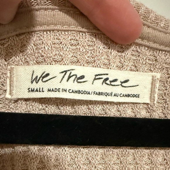 Free People Santa Clara Thermal Pullover Top Size Small Boho Cozy Oversized - Picture 7 of 10